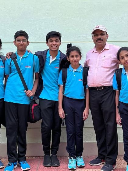 A group photo with some of our shooters at the SAI range, ready to take on the state competition.