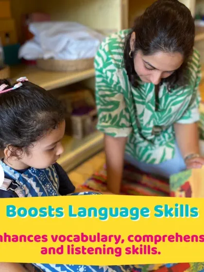 Our cozy library corner is perfect for quiet moments and shared stories. I see reading as a powerful tool for boosting language skills and strengthening the bond between a parent and child.
