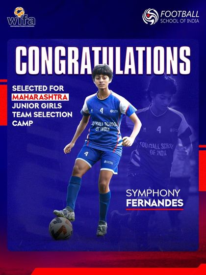 Symphony Fernandes has been selected for the Maharashtra Junior Girls Team Selection Camp. Her dedication is a shining example for her teammates.