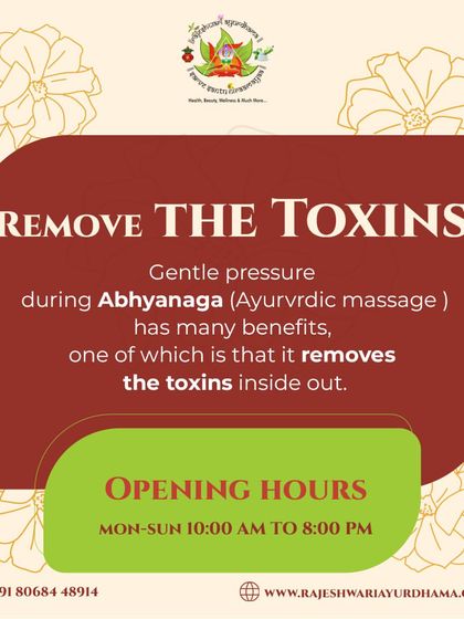 Abhyanga, or Ayurvedic oil massage, is a powerful way to remove toxins from the body. The gentle, rhythmic pressure helps mobilize impurities from the tissues to be eliminated from the system.