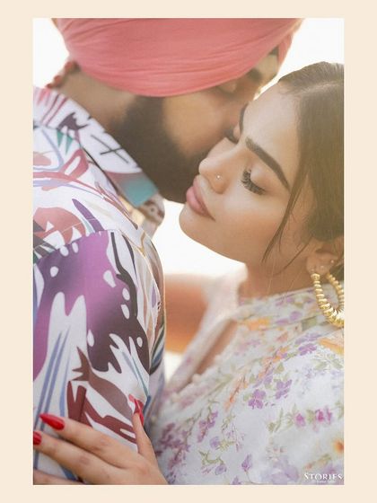 An intimate close-up portrait, capturing the gentle affection and emotion between the couple during their Thailand shoot.