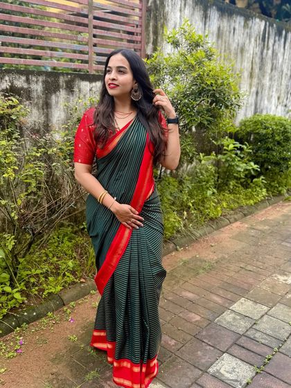 Another angle of this beautiful, natural look. It shows how the makeup looks flawless in outdoor, natural lighting, making it perfect for any event.