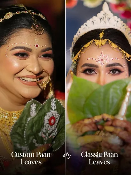 Will you go for custom-painted paan leaves or the classic, unadorned ones for your Shubho Dristhi? Both are beautiful, but the painted ones add a unique artistic flair.