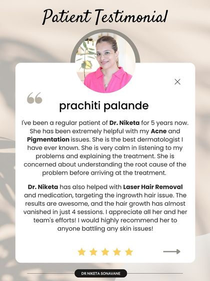 This patient's review after five years of trust means so much. We've addressed her acne, pigmentation, and ingrown hair issues with laser hair removal. Seeing her hair growth almost vanish in just four sessions is a testament to a consistent, well-planned approach.