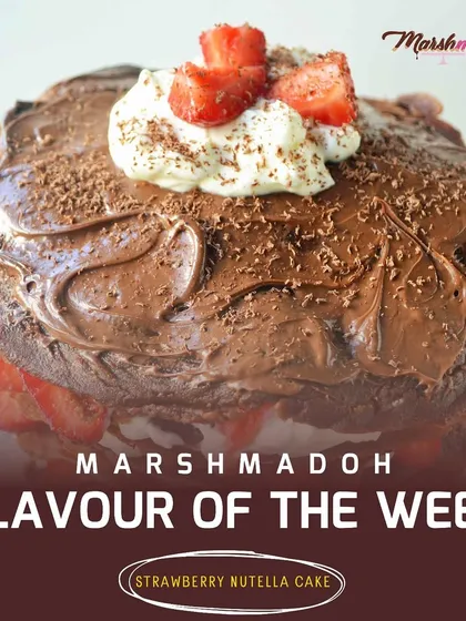 Flavour of the week: Strawberry Nutella Cake! A dreamy fusion of rich Nutella and fresh strawberries, layered to perfection. A perfect example of combining quality ingredients.