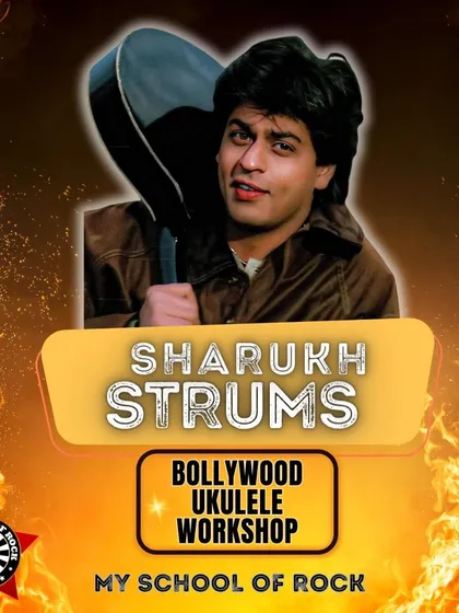 For all the Bollywood fans, I present "Sharukh Strums". This is a special ukulele workshop where we learn to play the iconic songs of Shah Rukh Khan.