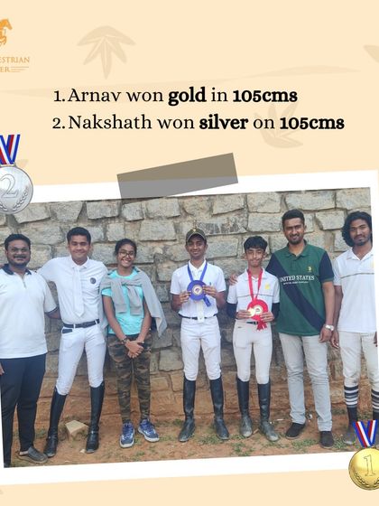 Arnav and Nakshath taking gold and silver in the 105cms category at the Equestrian Premier League. Their competitive spirit is inspiring.
