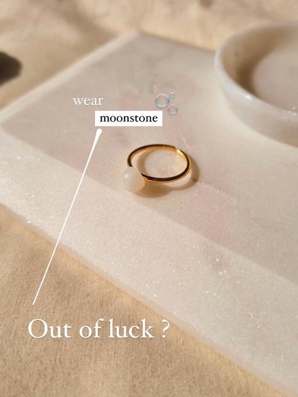 Out of luck? Wear Moonstone. This is my 'bhūmi' White Moonstone Mood Ring, a piece designed to attract abundance, good fortune in love, and luck.