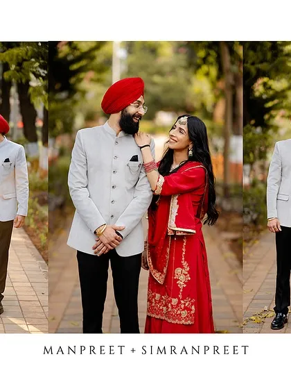 A collage from the sagan ceremony, capturing the couple's interactions as they walk and talk together, full of smiles and anticipation for their life ahead.