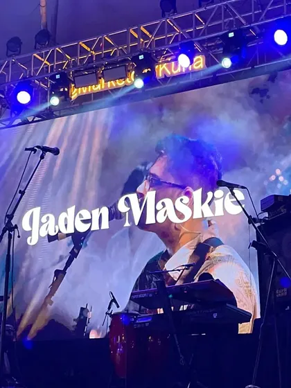 My image on the big screen behind the stage in Mumbai. This adds a professional touch to our shows and enhances the visual experience for the audience.