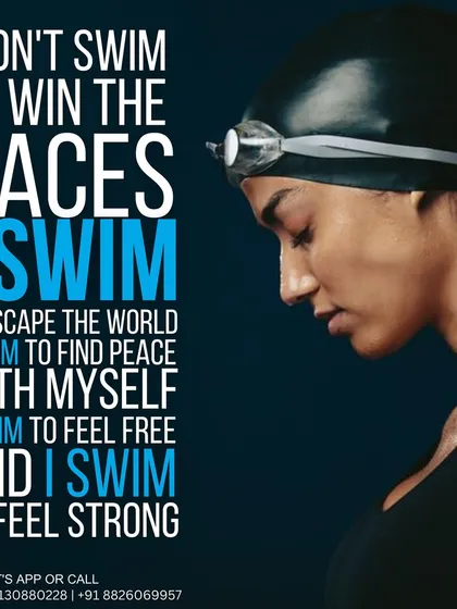 For many, swimming is a form of therapy. It's a way to find peace, feel free, and build inner strength. This inspirational graphic captures the powerful mental and emotional benefits of spending time in the water.