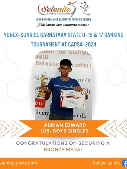 Selenite Sports - High Performance Badminton Training Our Champions' Podium Finishes photo 75