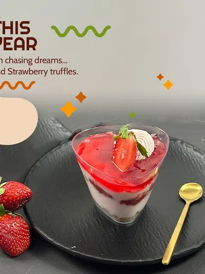 This year, we're chasing dreams and Strawberry Truffles. Our layered strawberry dessert cup is a perfect New Year's resolution, combining fresh fruit with creamy, decadent layers.
