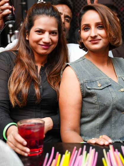 Friends enjoying the night at i-Bar. We offer free drinks for ladies and other perks to make our Bollywood nights even more special.