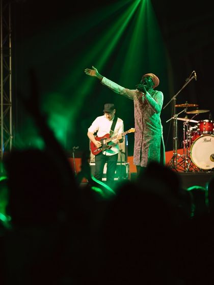 An artist commanding the stage at Goa Sunsplash. My role involves not just booking talent but ensuring they have the platform to deliver their best performance.