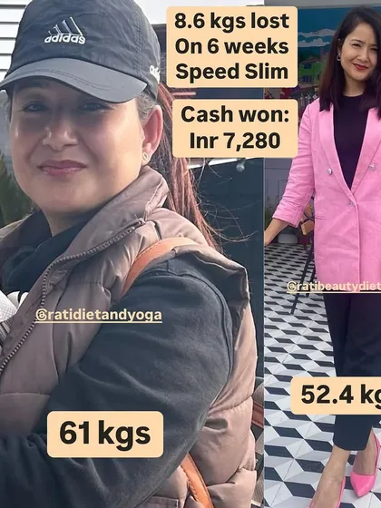 A new mom lost 8.6 kgs on the 6-week Speed Slim plan and won Rs 7,280. This program is designed to be safe and effective for postpartum weight loss.