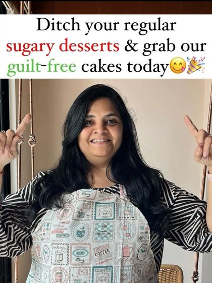 Ditch your regular sugary desserts and grab one of my guilt-free cakes today! This is me, ready to bake something delicious for you.