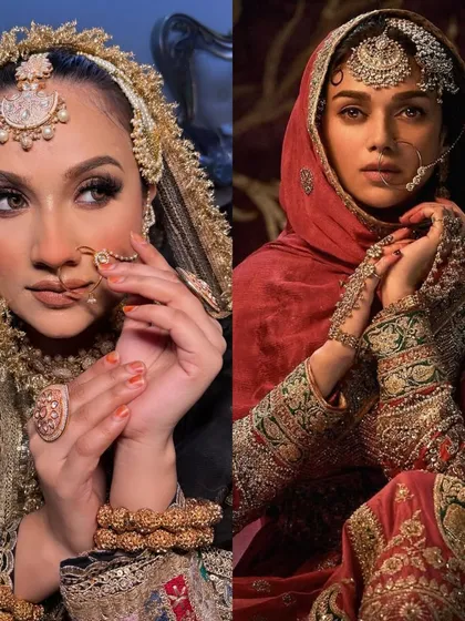 As an artist, I love recreating iconic looks. Here is my take on the unforgettable 'Bibbojaan' from Heeramandi, placed side-by-side with the original for comparison. It's all in the details.