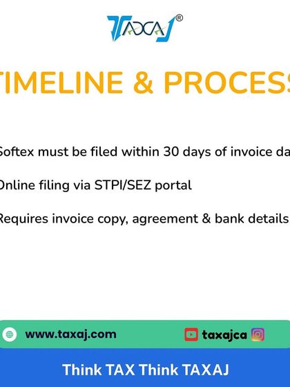 The Softex filing process has a strict timeline. The form must be filed online via the STPI or SEZ portal within 30 days of the invoice date, requiring documents like the invoice copy and bank details.