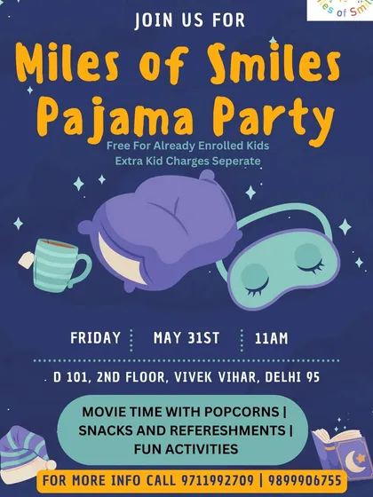 You're invited to our Pajama Party! A fun-filled day with movies, popcorn, and lots of cozy fun.