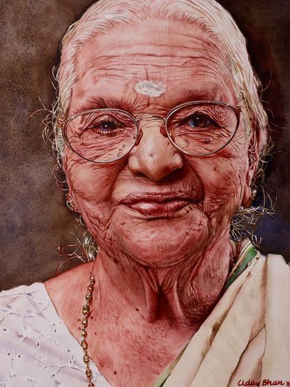 This is one of my favorite watercolor demonstrations from 2020. The challenge was to capture the gentle, knowing smile and the soft, translucent quality of aged skin using layered washes.