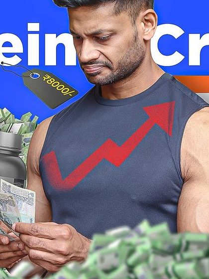 Protein Crisis in India. A promotional image for my video explaining the rising prices and supply chain issues affecting whey protein in the Indian market.