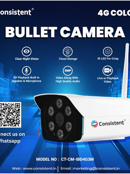 This 4G Colour Bullet Camera ensures you stay connected to your property from anywhere. It provides clear night vision, live or playback video with high-quality audio, and cloud storage options, all running on a reliable 4G connection.