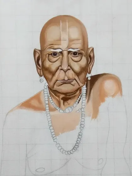 The portrait is now getting more defined. I've started to block in the necklace, which helps to frame the face and establish the composition.