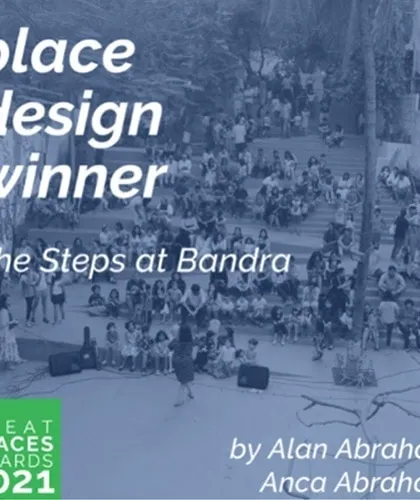 An announcement of our EDRA Great Places Award in 2021 for The Steps project. We are honored to receive international recognition for our work in creating humane and dynamic places.