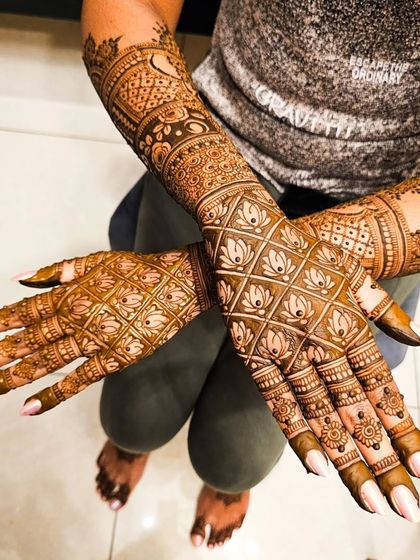 A full view of a design featuring a grid of lotus flowers, creating a stunning visual effect.