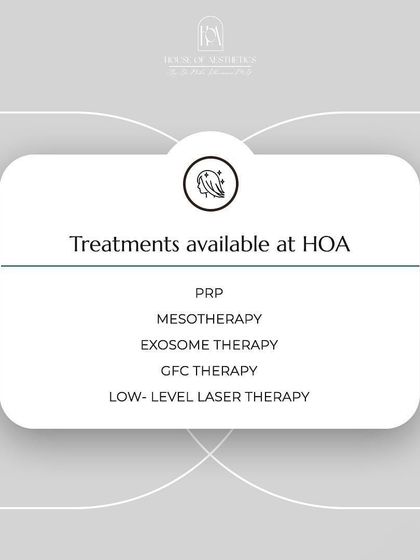 At my clinic, I offer a range of advanced hair loss treatments. These include PRP, Mesotherapy, Exosome Therapy, GFC Therapy, and Low-Level Laser Therapy, all tailored to your specific diagnosis.