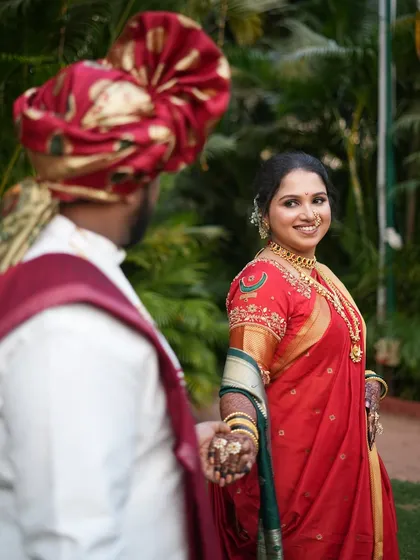 A romantic shot of the couple, capturing a moment of connection.