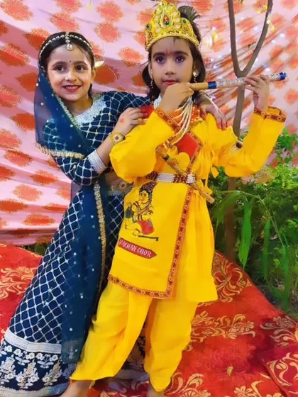 Our adorable students dressed as Radha and Krishna for a Janmashtami special performance. We love celebrating festivals through dance.
