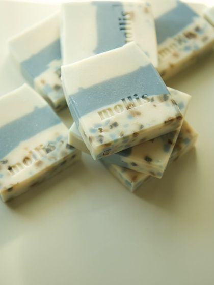 A stack of the new bars, designed to hydrate and nourish your skin.