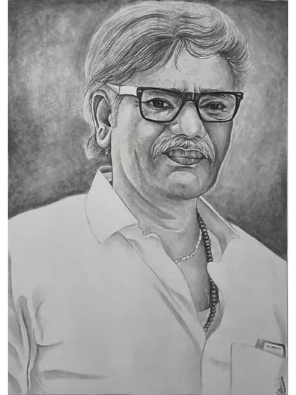 A finished A3 memorial portrait of an older gentleman. I focused on capturing a kind and dignified expression, paying close attention to the details in his face and glasses.