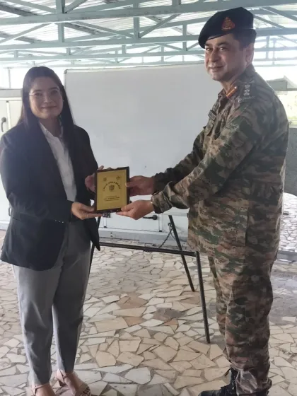 Receiving a memento from an officer of the National Cadet Corps (NCC) after delivering a lecture. It's an honor to contribute to the organization that shaped my early years.