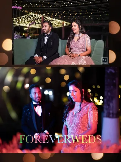 A collage from Mohit and Ayushi's evening celebration, showing them enjoying the moments. I capture both the posed portraits and the candid reactions that unfold throughout the night.