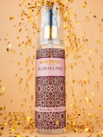 This is my Floraccino body mist, which has fragrant notes of coffee and flowers. It's a unique, relaxing scent that is perfect for daily wear and always gets compliments.
