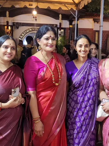 With fellow dancers and friends at the Margazhi Mela. The festival is a wonderful time for artists to connect and celebrate each other's work.