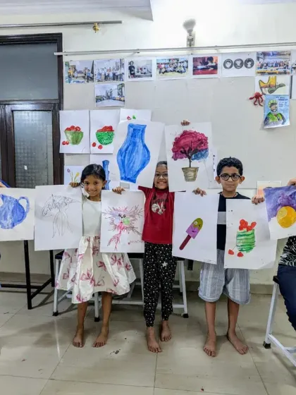The best part of my day is seeing the results of hard work. Our students proudly displaying their watercolor still life paintings at the end of a class, each showing their unique interpretation of the same subject.