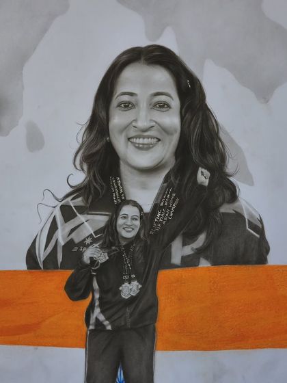 A close-up of the powerlifter portrait.