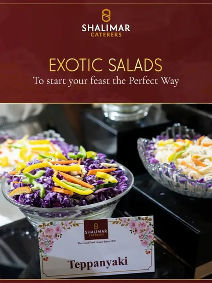 Start your feast the perfect way with our exotic salads. This Teppanyaki salad, full of fresh vegetables, is a light and healthy counterpoint to our richer main courses.
