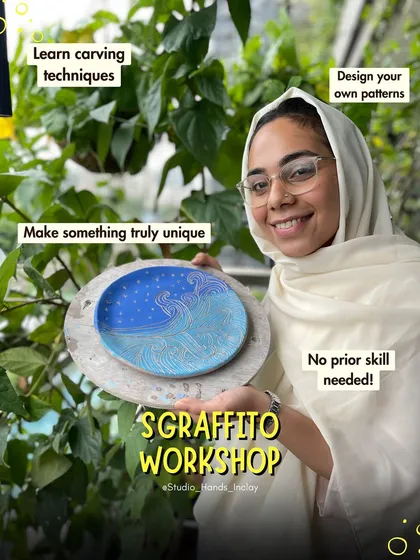 In our Sgraffito workshop, you'll learn carving techniques to design your own patterns. No prior skill is needed to make something truly unique.