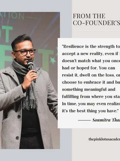 A reflection on resilience. It is the strength to accept a new reality and build something meaningful from where you stand.