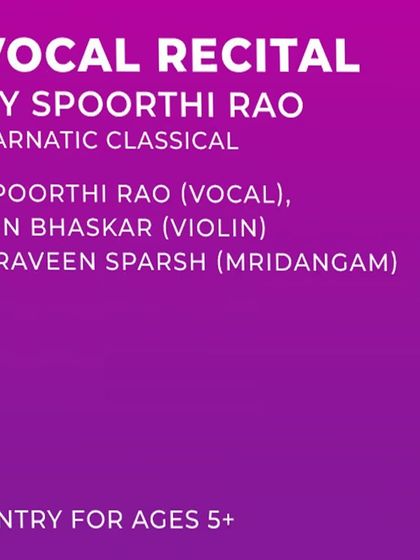 The poster for my vocal recital at the NMACC, Mumbai, for the grand finale of their Margazhi Festival 2024.