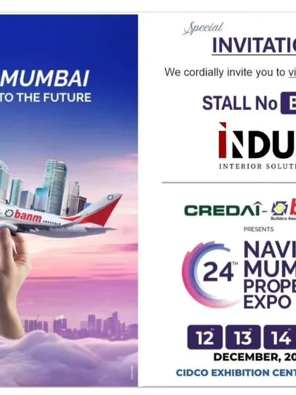 We were proud to be a part of the CREDAI-BANM Navi Mumbai Property Expo 2025, a key event for the real estate industry. This invitation showcases our presence at Stall B 19, where we designed and built a custom exhibition booth for our own brand, Indus Interior Solutions. It reflects our deep involvement and expertise in creating stands for major B2B exhibitions.