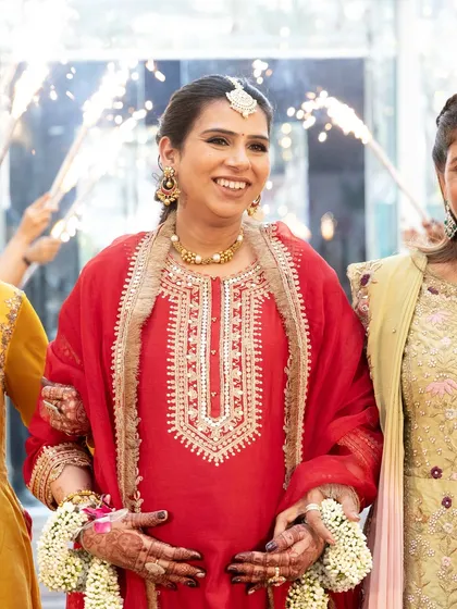 A Godh Bharai ceremony is steeped in tradition and love. I was honored to create this beautiful moment, with a sparkling entry for the radiant mom to be, surrounded by her loved ones.