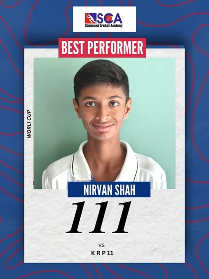 A well-made 111 by Nirvan Shah in the Worli Cup. It's great to see multiple players from our academy reaching the three-figure mark.
