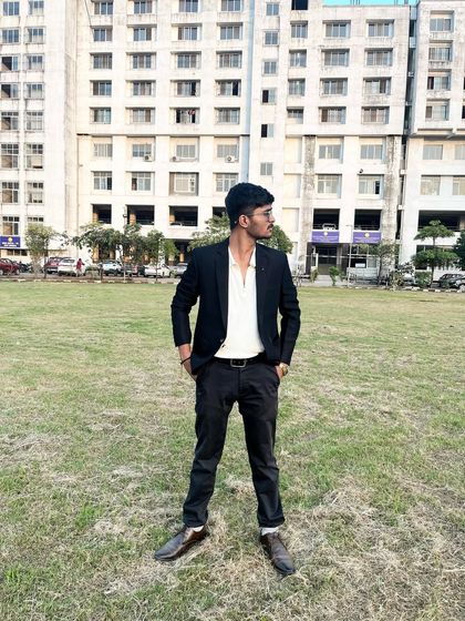 A simple and classic black blazer is always a good idea. This client rented it for his event, creating a sharp and effortless look that is perfect for any occasion.