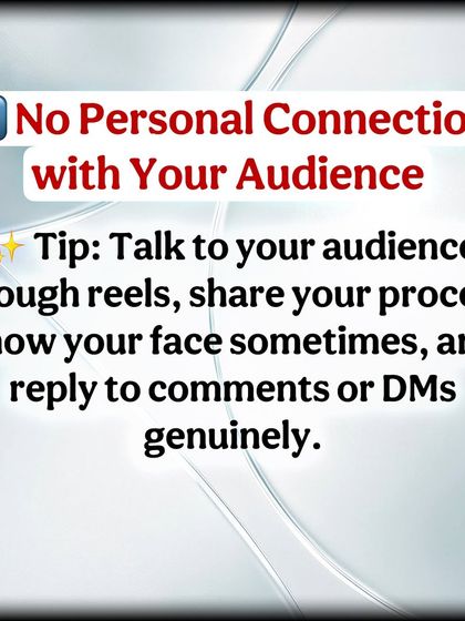 Build a personal connection with your audience. Showing your face, sharing your process, and engaging with comments helps build trust and a loyal following.